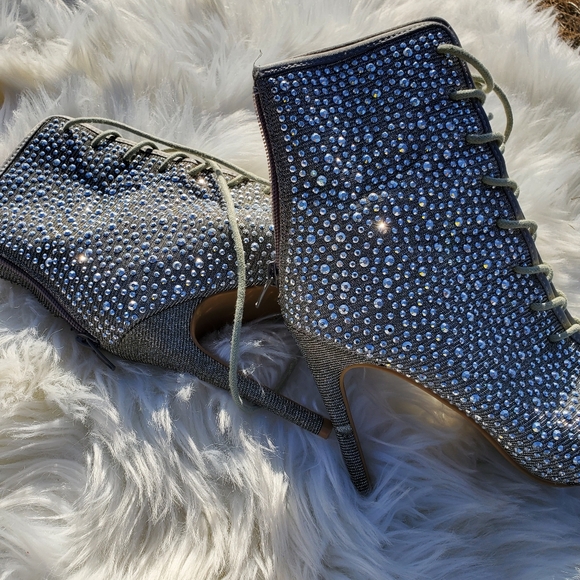 Rhinestone strap up heels - Picture 6 of 14